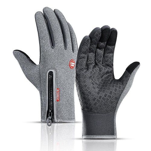 Gants D'hiver Pour Hommes Imperméables Coupe-Vent Gants Froids Snowboard Moto Équitation Conduite Chaud Écran Tactile Fermeture Éclair Gant M Gris