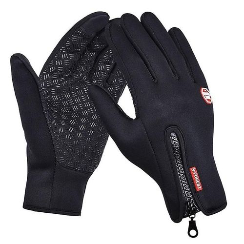 Gants D'hiver Pour Hommes Imperméables Coupe-Vent Gants Froids Snowboard Moto Équitation Conduite Chaud Écran Tactile Fermeture Éclair Gant Xxl Noir