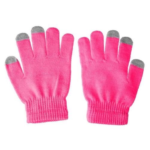 Gants Tricotés Capacitifs Chauds D'hiver Unisexes, Chauffe-Mains Pour Écran Tactile, Téléphone Intelligent, Rose Clair