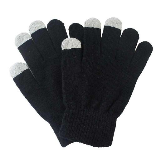 Gants Tricotés Capacitifs Chauds D'hiver Unisexes, Chauffe-Mains Pour Écran Tactile, Téléphone Intelligent, Noir