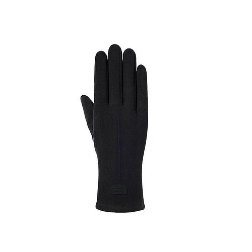 Automne Et Hiver Femmes Mode Élégant Section Mince Gants Chauds Doux Plus Velours À L'intérieur De L'écran Tactile Cyclisme Coupe-Vent En Daim Noir