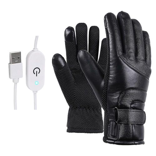 Gants Chauffants Électriques De Moto Polyester Coton Coupe-Vent Cyclisme Ski Gants Chauffants Chauds Alimentés Par Usb Pour Hommes Femmes - Gants Réglables