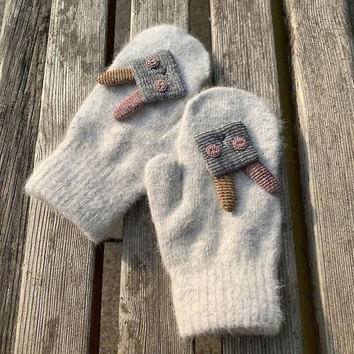Femmes Hiver Épais Tricoté Cachemire Double Couche En Peluche Laine Tricot Mitaines Chaudes Femme Mignon Doigts Complets Gants 10x21 Cm H12 Gris Clair