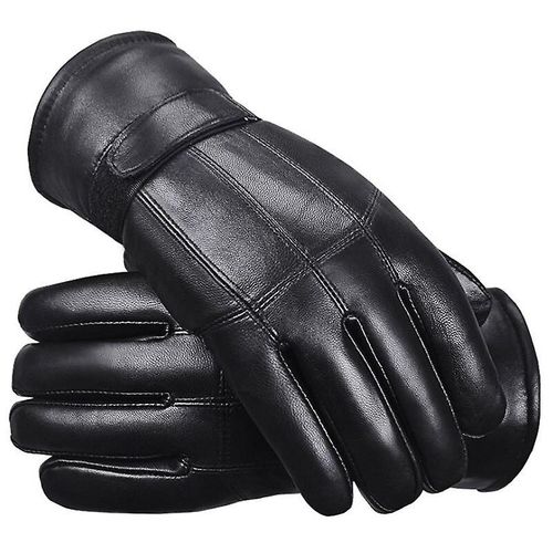 Nouveaux Hommes En Cuir Véritable Hiver Gants De Fourrure Super Chaud Hommes Gants De Moto Imperméable Coupe-Vent Mâle Épais Gant De Fourrure De Mouton Taille Unique Noir