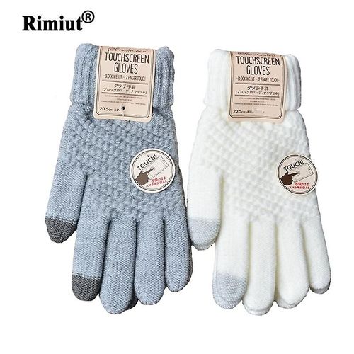 Gants D'hiver Tricotés En Cachemire Pour Femme - Gants Chauds Et Épais Pour L'automne Et L'hiver - Gants De Ski Pour Écran Tactile - Taille Unique - Style 2 - Rose