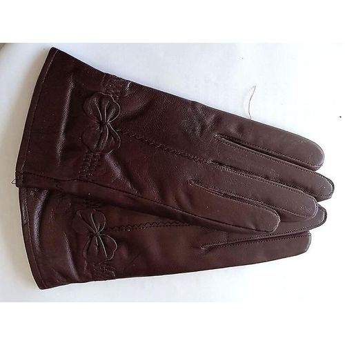 Gants Chauds D'hiver En Cuir Véritable Pour Femmes, Gants En Cuir De Mouton Véritable Pour Filles, Mode De Conduite, Gants De Luxe Doublés De Laine, Taille Unique Chocolat