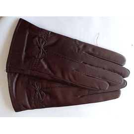 Gants Chauds D'hiver En Cuir Véritable Pour Femmes, Gants En Cuir De Mouton Véritable Pour Filles, Mode De Conduite, Gants De Luxe Doublés De Laine, Taille Unique Chocolat