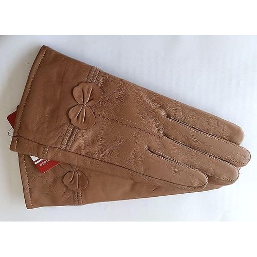 Gants Chauds D'hiver En Cuir Véritable Pour Femmes, Gants En Cuir De Mouton Véritable Pour Filles, Mode De Conduite, Gants De Luxe Doublés De Laine, Taille Unique Champagne