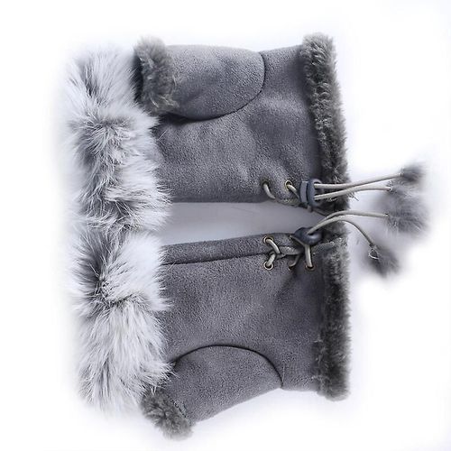 Paire De Gants Chauds D'hiver Pour Femmes, Sexy, Fausse Fourrure De Lapin, Chauffe-Poignet, Sans Doigts, H