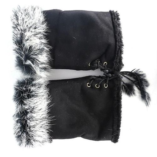 Paire De Gants Chauds D'hiver Pour Femmes, En Fausse Fourrure De Lapin, Chauffe-Poignet, Sans Doigts, B