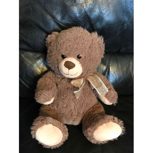 Doudou Peluche Ours Marron Noeud  Max & Sax 25cm