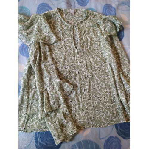 Chemisier Blouse Verte Manches Longues Taille 40