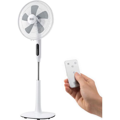 BXEFP50E - Ventilateur sur pied 50W, 110-115cm, 3 vitesses, oscillant, tactile, télécommande, minuterie 15h, 3 modes, base ronde