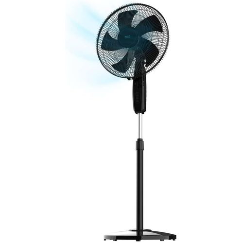 Ventilateur sur Pied EnergySilence 515 MaxFlow Black - 45 W, Diamètre 30 cm, 5 Pales, 3 vitesses, Minuterie jusqu`à 1 Heure, Oscillation Automatique et Hauteur Ajustable