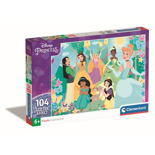 Puzzle Enfant Glitter 104 Pièces - Disney Princess