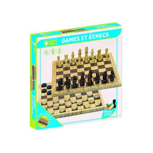 Jeu De Societe Jeux De Dames Et D'echecs En Bois