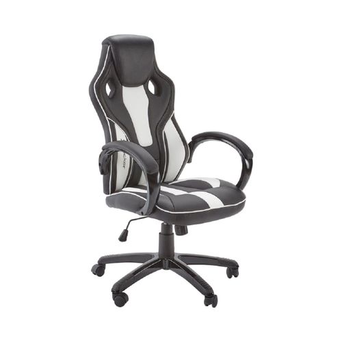 X Rocker Maverick Height Adjustable Black & White Office Gaming Chair With Natural Lumbar Support