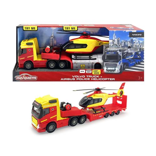 Gamme Majorette Majo Gs Camion + Helico Police 35cm