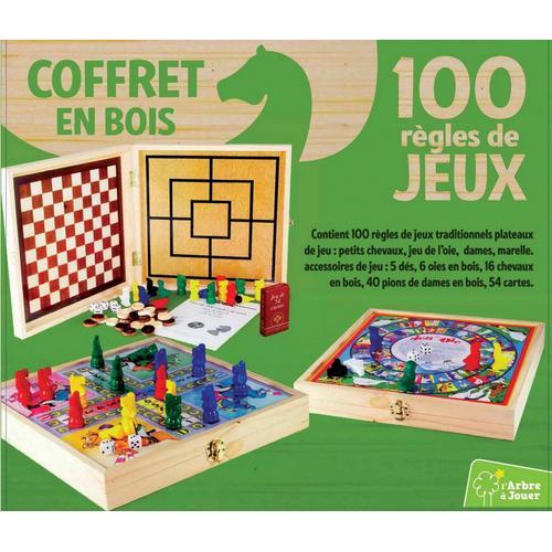 Jeu De Societe Coffret En Bois 100 Jeux