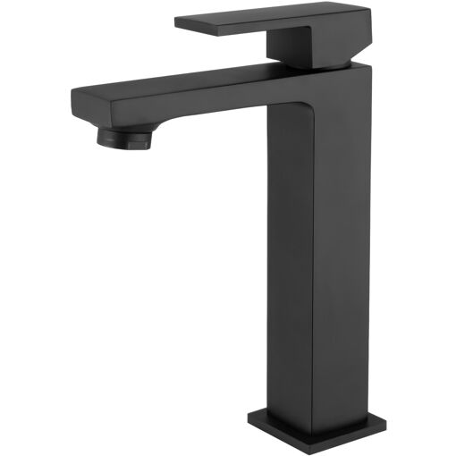 Valaz Robinet de lavabo haut à levier unique pour évier noir mat - ...