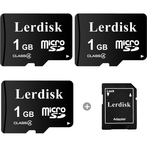 ERSHI-Lot de 3 Cartes Micro SD 1Go Classe 4 | Compatible Lecteurs MP3, Téléphones Anciens & Appareils SD | IP65 Antichoc et Certif[201]
