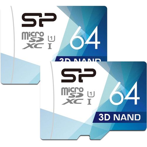 ERSHI-Silicon Power Lot de 2 Cartes microSD Haute Vitesse avec Adaptateur 64 Go[169]
