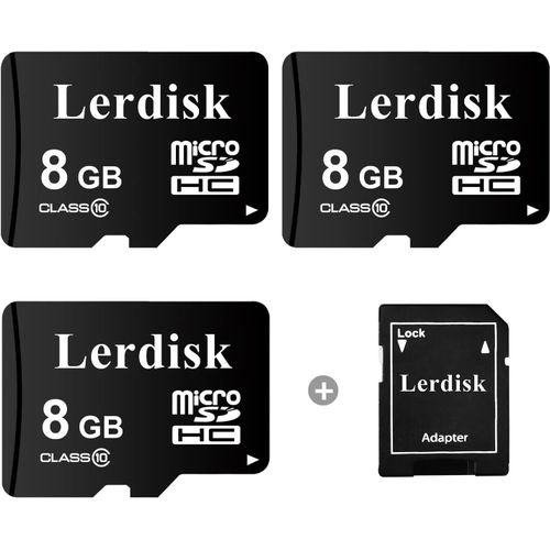 ERSHI-Lot de 3 Cartes Micro SD 8Go Classe 10 U1 | pour caméras embarquées 1080p, appareils Photo, imprimantes 3D, téléphones et l[205]