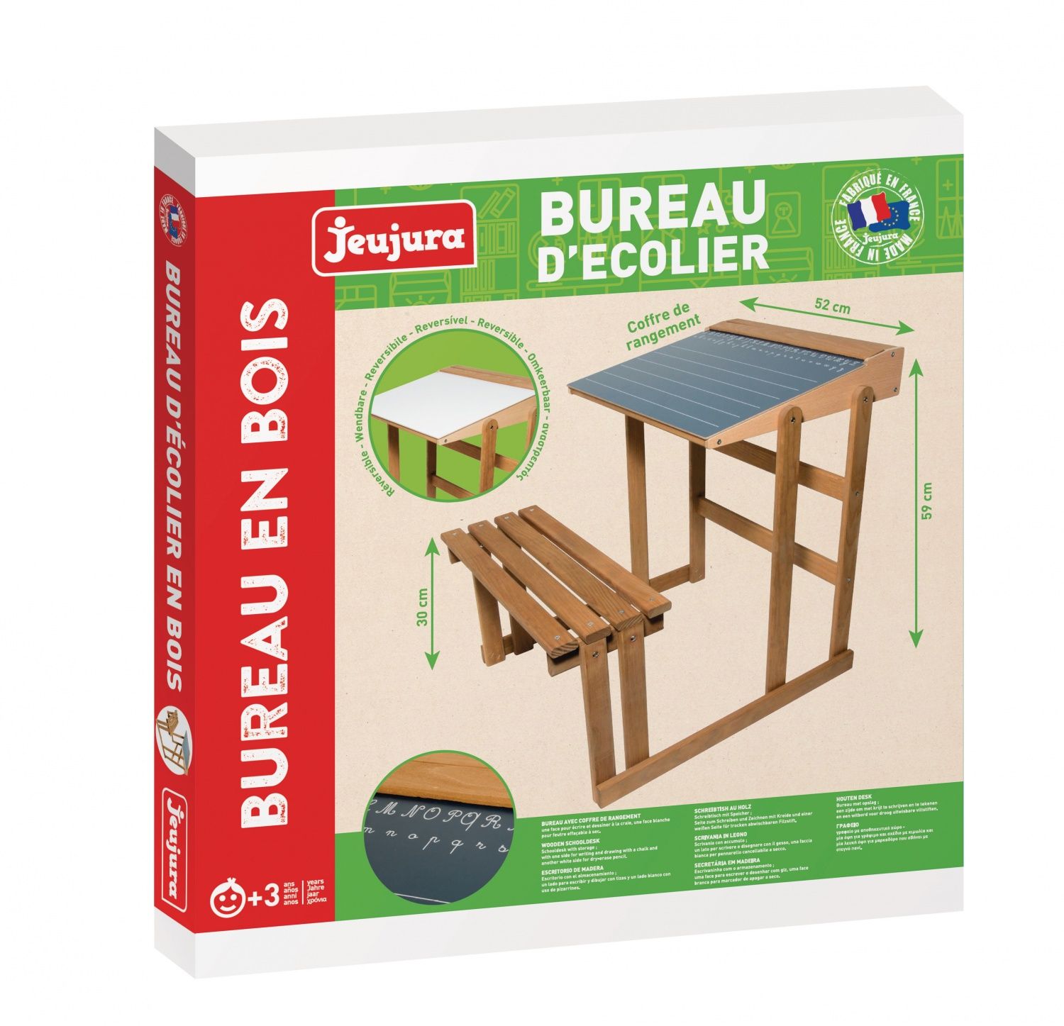 Tableau Bureau D'ecolier En Bois Chêne