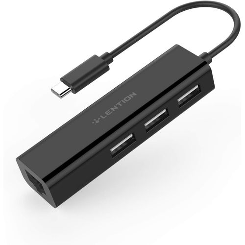 ERSHI-Hub USB C avec Ethernet LAN RJ45 + 3 Ports USB 2.0 Adaptateur USB C Compatible 2023-2016 MacBook Pro/Mac Air M1/M2 Chromeboo[967]