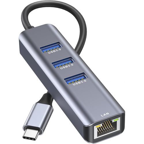 ERSHI-Adaptateur USB C vers Ethernet, RJ45 vers USB C Thunderbolt 3/Type-C Gigabit Ethernet LAN, compatible avec MacBook Pro, MacB[1499]