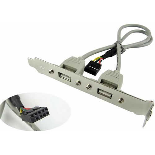ERSHI-M30 Adaptateur USB 2.0 Interne, Hub M30 9 Broches vers 2 Ports USB-A Externes, pour Carte Mère[1053]