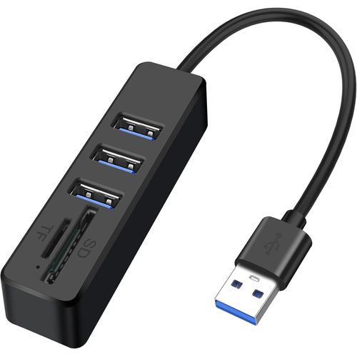 ERSHI-Répartiteur USB 5 en 1 - Adaptateur multiport USB A avec 3 ports USB Type-A SD/TF - Lecteur de carte mémoire USB 2.0 - Stati[469]