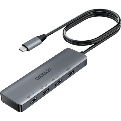 ERSHI-Hub USB C 3.2 10 Gbps, adaptateur USB C avec 4 ports USB C 3.2, répartiteur multiport en aluminium avec câble de 60 cm pour [927]