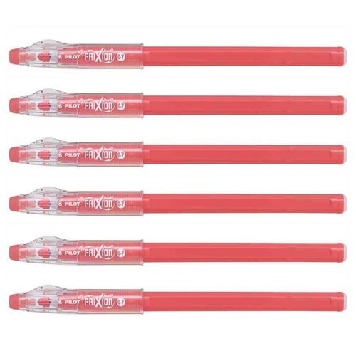 Pilot Lot De 6 Stylos Roller Frixion Ball Sticks Pointe Moyenne Rose Corail