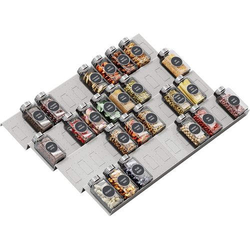 Ershi-Rangement Epices Tiroir 4pcs,Organisateur Porte Épices Pour Extensible De 29,5 Cm À 59 Cm,Insert Etagere Epices Cuisine Text[253]
