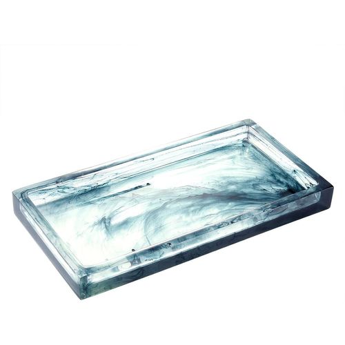 Ershi-Plateau Bijoux En Résine, Plaque Bijoux Marbre Rectangulaire, Coffret Organisateur Rangement Assiette Pour Bijoux Bague Coll[2214]