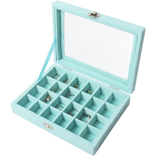 Ershi-Boîte De Rangement Pour Boucles D'oreilles - 20 × 15 × 4,5 Cm - Petite Boîte À Bijoux - Organisateur De Rangement Pour Bague[2230]