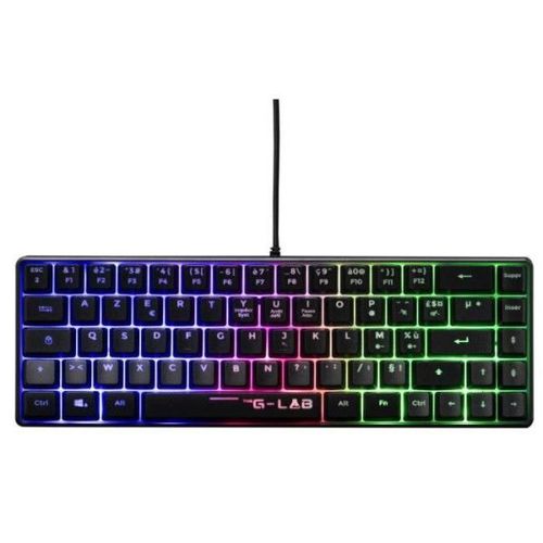 Clavier Gamer - The G-Lab - KEYZ HYDROGEN - 60% Format Compact - Rétroéclairé - Filaire - Noir