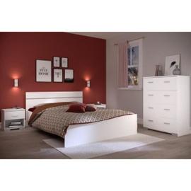 Chambre à coucher complète adulte (lit 160x200 cm + 2 chevets + armoire)  coloris chêne foncé