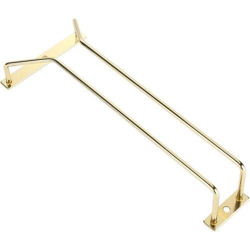 Ershi-Porte-Verres À Vin Doré De 27,5 Cm Sous Armoire - Support De Rangement Pour Verres À Pied Sous Étagère - 1 Rangée[2900]