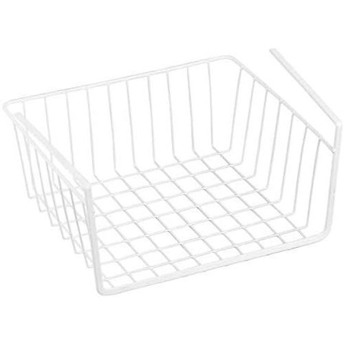 Ershi-Panier De Rangement Suspendu À Étagère 30x25,5x14cm En Acier Blanc Mat[3231]