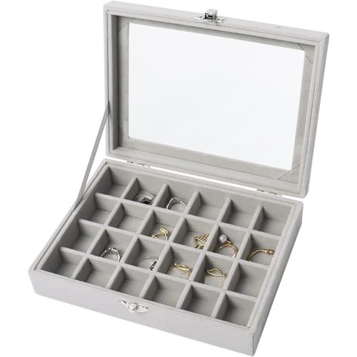 Ershi-Boîte De Rangement Pour Boucles D'oreilles - 20 × 15 × 4,5 Cm - Petite Boîte À Bijoux - Organisateur De Rangement Pour Bague[2228]