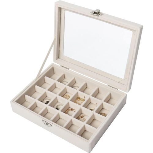 Ershi-Boîte De Rangement Pour Boucles D'oreilles - 20 × 15 × 4,5 Cm - Petite Boîte À Bijoux - Organisateur De Rangement Pour Bague[2229]