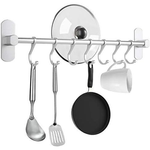ERSHI-Support Suspendu de Cuisine, Crochets Suspendus sans Perçage 7 Crochets Coulissants, Support Suspendu pour Salle de Bain de [2730]