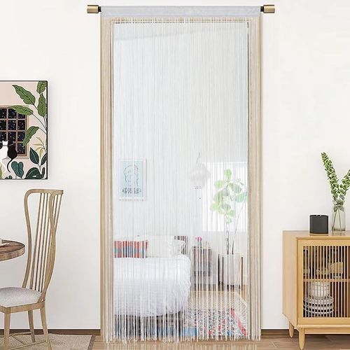 ERSHI-String Porte Rideau décorations de fenêtre diviseur de pièce décorations de Chambre Rideau Simple pour fenêtre 90x200cm Blan[838]