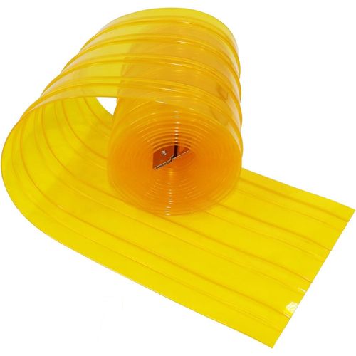 ERSHI-Rideau Laniere PVC pour Porte Niche ChienRideau Laniere 3.6m*20cm (avec 2pc Metal Strips),Jaune Rideau à Lanières Transparen[1846]