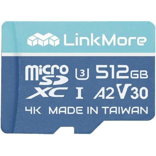 512 Go Carte Micro SDXC,A2,UHS-I,U3,V30,Classe 10 Compatible,Vitesse de Lecture jusqu' 160 Mo/s,Vitesse d'criture jusqu' 120 Mo/s,Adaptateur SD Inclus