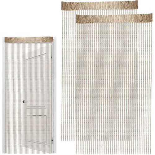ERSHI-Lot de 2 Rideau de Porte à Franges, 100x200cm Rideaux Fils Paillette Panneau Mural, String Porte Rideau Séparateur de pièce,[1724]