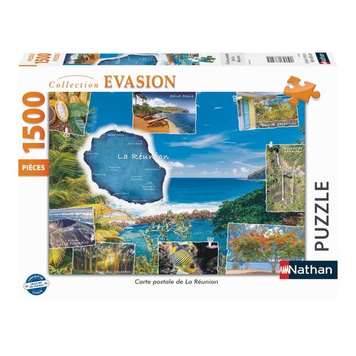 Puzzle N Nathan Puzzle 1500 P - Carte Postale De La Réunion