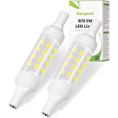 ERSHI-Ampoule LED R7S 78mm 5W 550LM, équivalent 60W J78 Lampes Halogènes, Blanc Froid 6000K, R7s LED 78mm, Éclairage à Faisceau 36[2422]